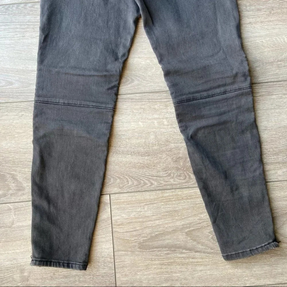 Zara Black Rock Denim Biker Moto Skinny Jeans - Picture 8 of 16